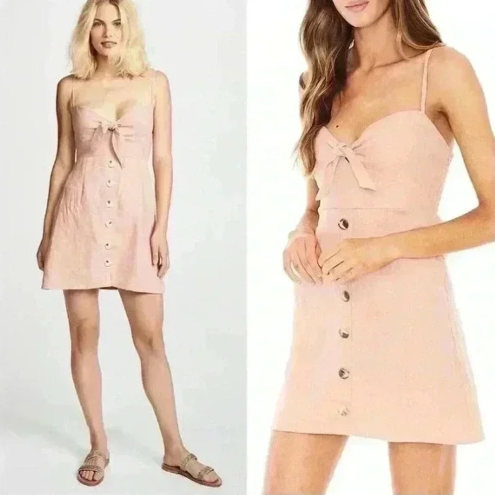 Faithful The Brand Knee Length Casual Pink Button-Down Dress - Picture 8 of 8